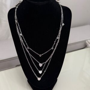 Elegant Silver Layered Necklace